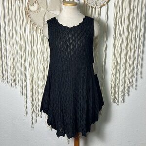 Pepa Pombo Black Knit Tunic Top Mini Dress With Pockets NWT M